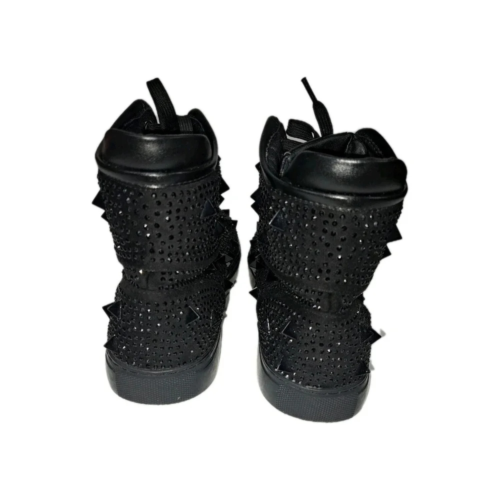 Men's J75 by Jump Soros Black High Top Sneakers Sequin Spike Studs Sparkle Sz 8